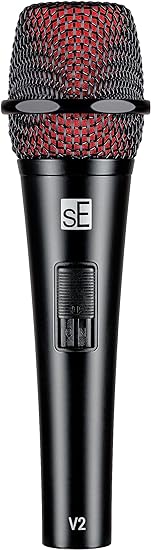 SE Electronics V2-SW - Micrófono de mano dinámico super cardioide con interruptor de encendido/apagado